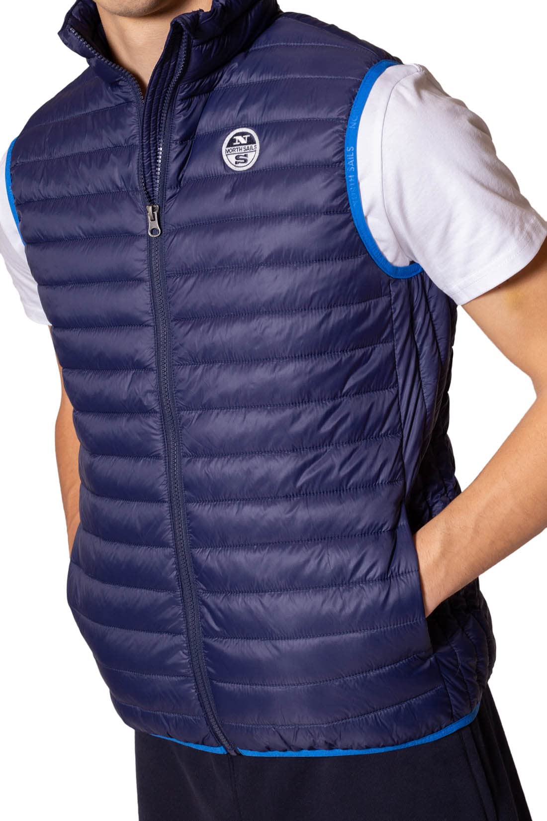 NORTH SAILS - Piumino Uomo Smanicato con Profili Logo