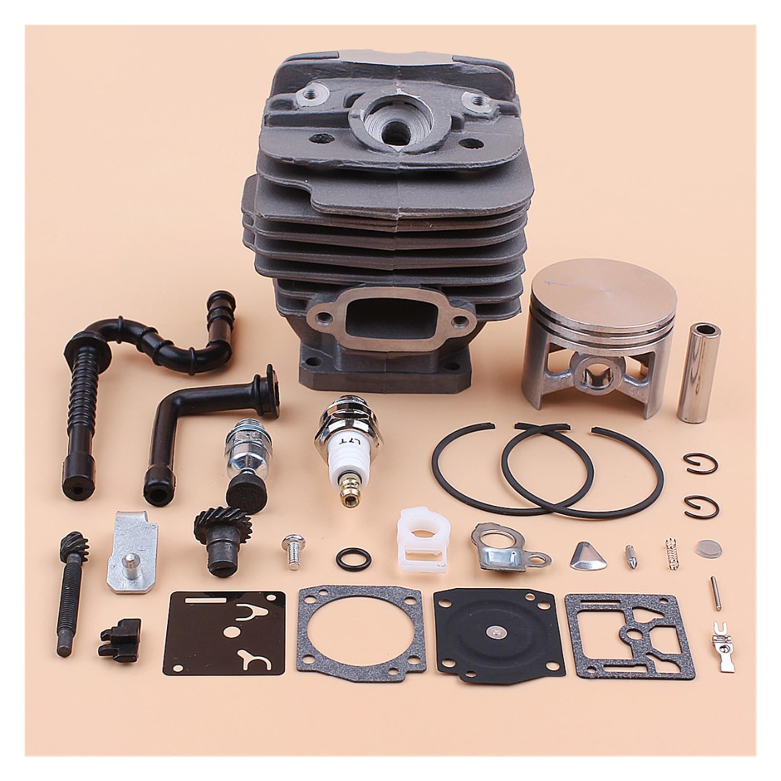 1 Juego de tensor cadena manguera aceite y pistón cilindro 48mm, Kit reparación carburador for Stihl 036 MS360 MS 360 for piezas reconstrucción motosierra 11250201206
