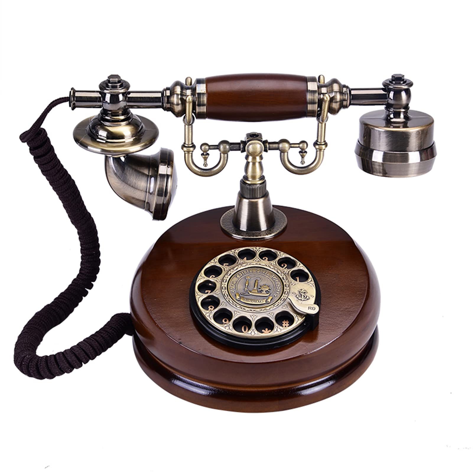 Telefono A Disco retrò, Telefono Fisso Vintage, Telefono Decorativo Vecchio Stile, Telefono da Scrivania Antico con Filo per Uso Domestico O in Ufficio.