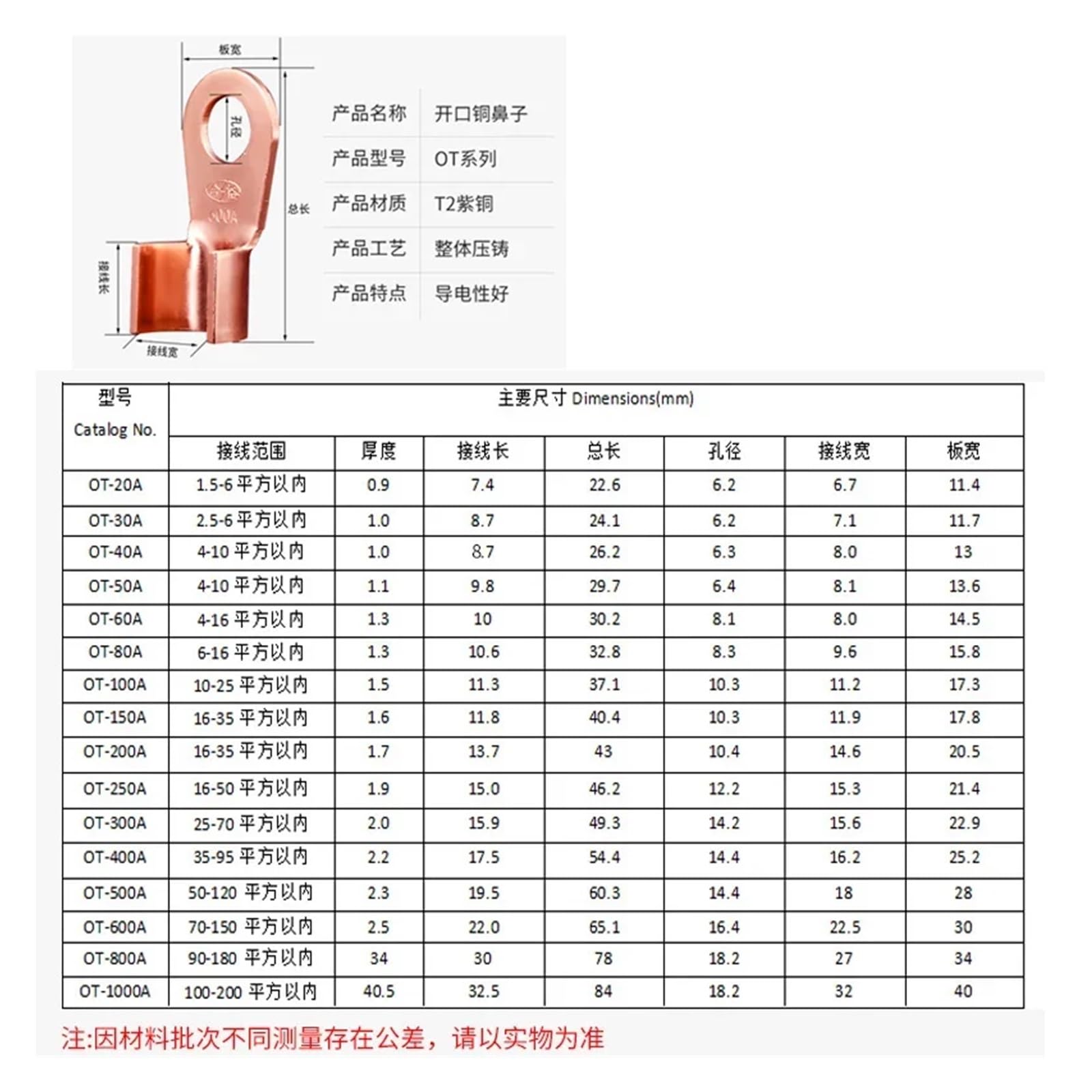 10/50PCS Kupfer OT Terminal Nicht Isolierte Draht Stecker Nackte Elektrische Kabel Terminals Lug Batterie Ring Crimp terminal 10-100A 13 10/50PCS Kupfer OT Terminal Nicht Isolierte Draht Stecker Nackte Elektrische Kabel Terminals Lug Batterie Ring Crimp terminal 10-100A 13