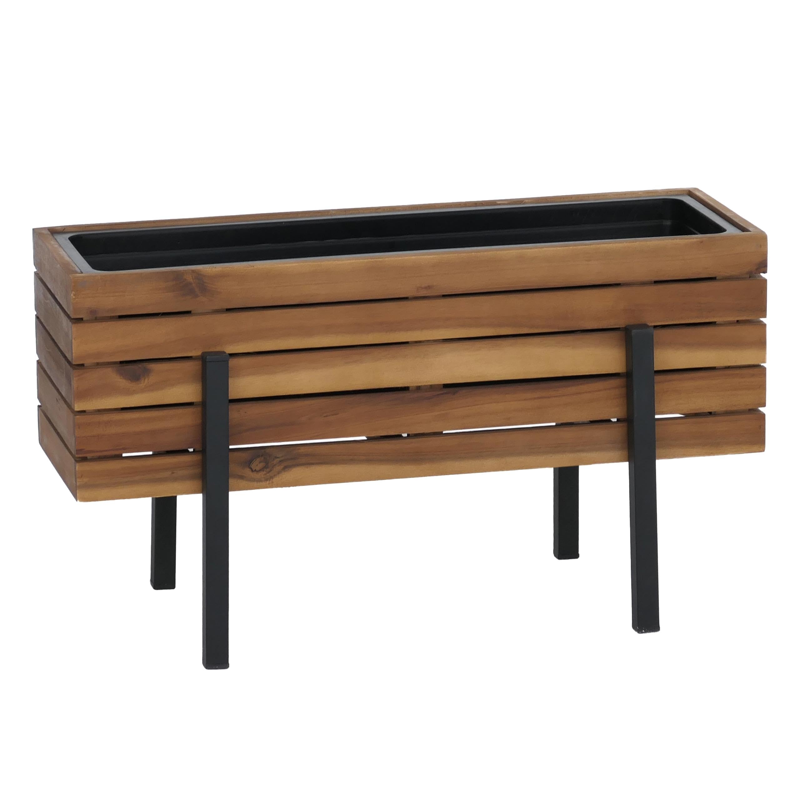 Mendler Pflanzkasten HWC-P88 35x62x26cm Akazie - braun | Blumen-/Pflanzkübel, Blumenkasten, In-/Outdoor, Holz