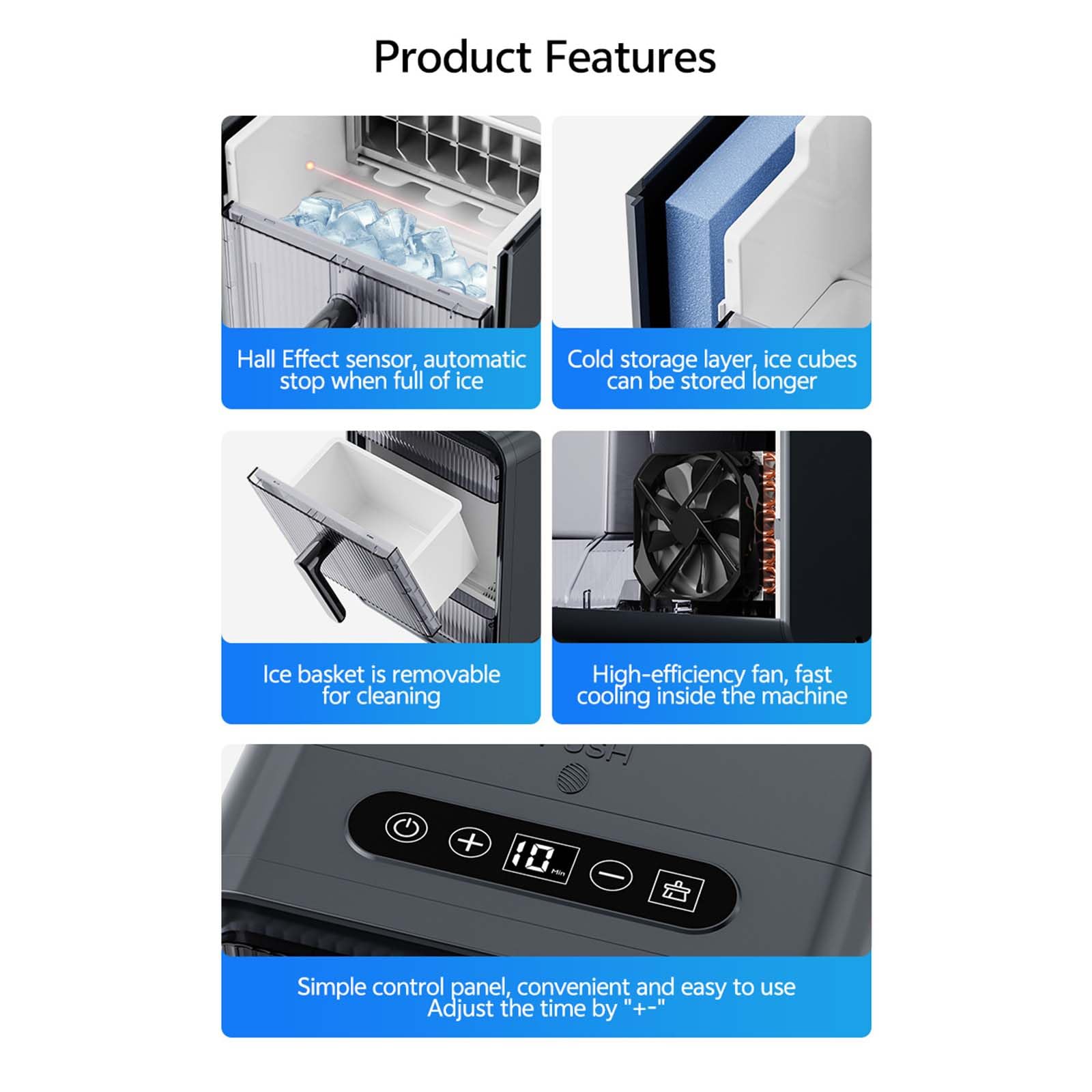 Maker di ghiaccio tavolo da contropiede compatto per produttore ghiaccio macchina ghiaccio portatile 12 pezzi/10 minuti tavolo serbatoio dell'acqua 1 5 litri auto -pulizia bar cucina ufficio ca