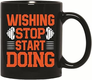 Unisex Gym Fitness Gifts for Motivation and Encouragement 11oz 15oz Black Coffee Mug