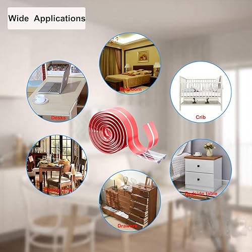 Miniatura 5 de OKETHERMO Protector de esquina a prueba de bebé, protectores de esquina transparentes, protector de esquina de muebles y parachoques de seguridad de