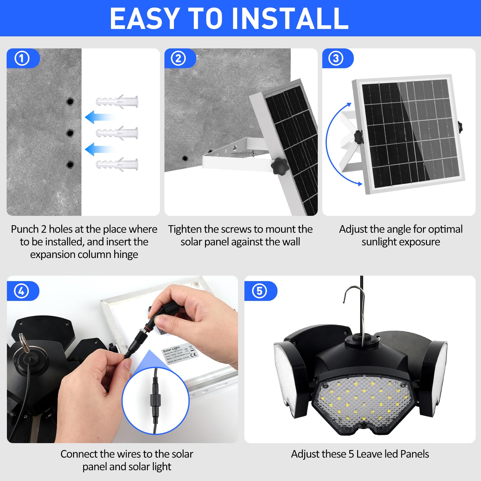 NATPOW Lámparas Colgantes Solares Exterior con Sensor Movimiento, Luz Solar Exterior con Mando Distancia, Lámpara Colgante Interior, 4 Brillo,Temporizador, Cable 5m para Casa Jardín Garaje Balcón