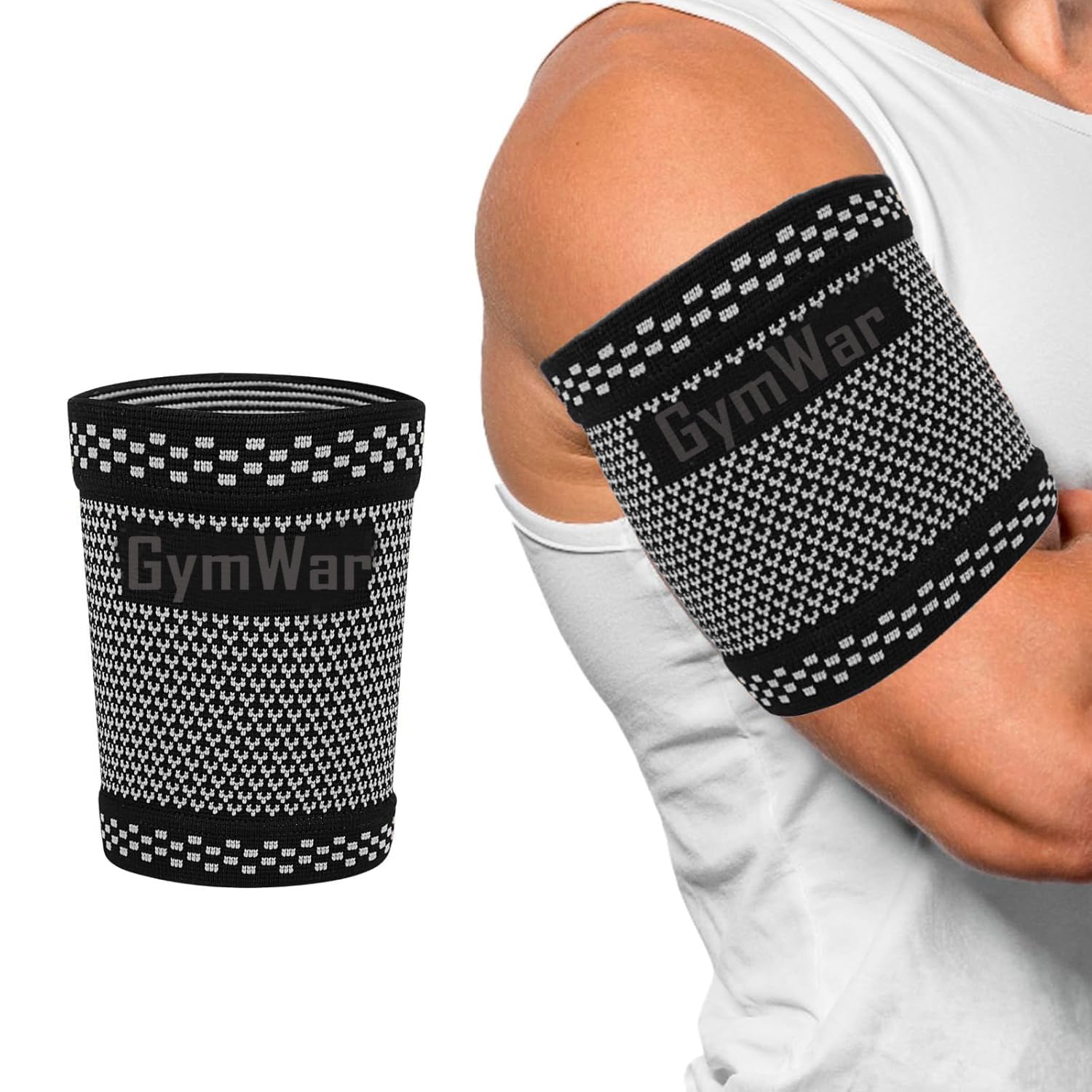 GymWar Bicep Compression Sleeve 1 Pair,Copper Upper Arm Compression Sleeve,Bicep Tendonitis Brace Triceps Brace for Pain Relief,Arm Support fit for Men Women-Black-image-22