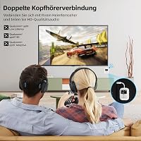 1Mii SafeFly Min Bluetooth 5.3 Adó Fejhallgatókhoz - Kettős Csatlakozás, OLED Kijelző, 25 Órás Üzemidő, AptX Alacsony Késleltetés, Repülőgép 4
