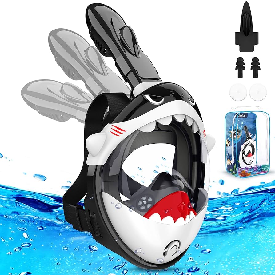 Full Face Snorkel Mask HINATAA Snorkel Mask For Kids, 180 U00b0 Panoramic View Free Breathing Full Face Snorkeling Mask Anti Fog And Anti Leak Suitable For Children Aged 4 15 Snorkel Set