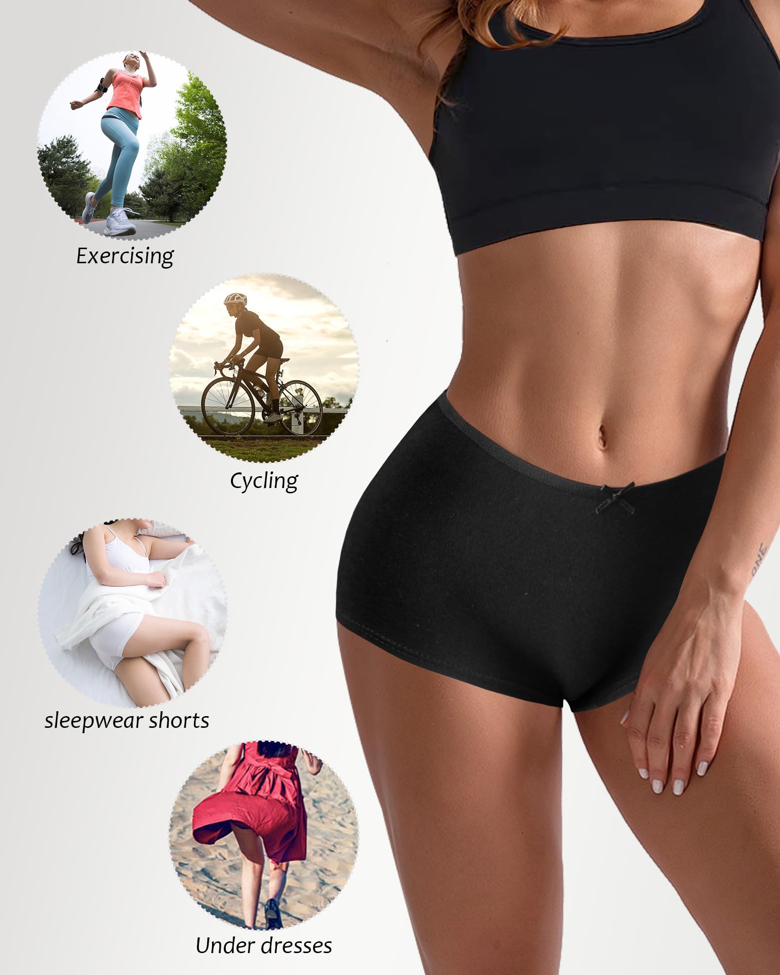 Uizuooy Boxer da donna in cotone, senza cuciture, anti-sfregamento, senza cuciture