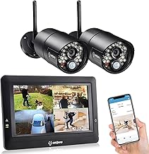 SEQURO GuardPro DIY Long Range Wireless Video Surveillance System with 7" Touchscreen 2 Outdoor/Indoor Night Vision IP66 W...