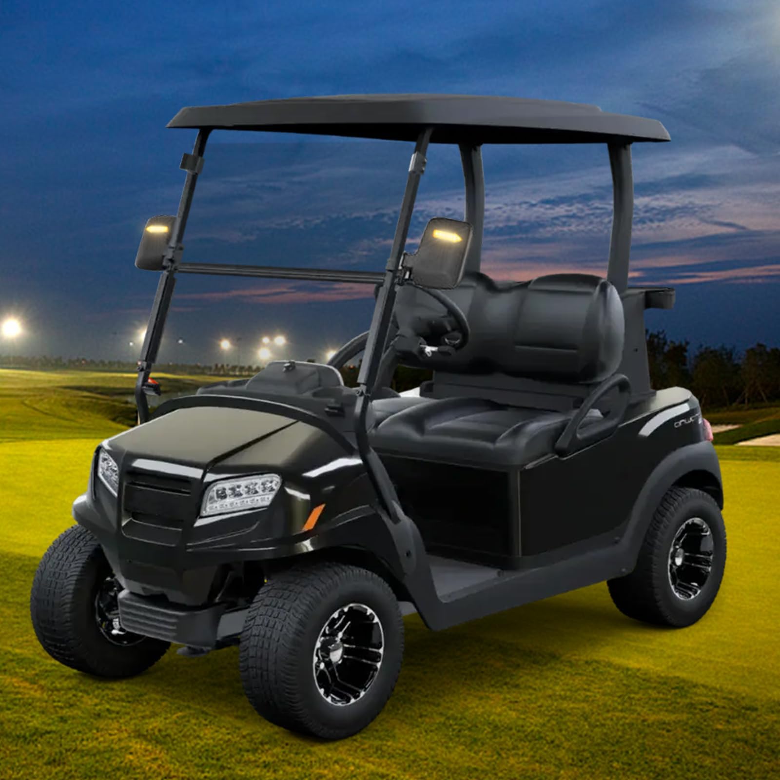 Espejo universal para carrito de golf, espejos laterales con luz intermitente, espejos retrovisores para coche club, Ezgo Yamaha, espejos laterales para carrito de golf