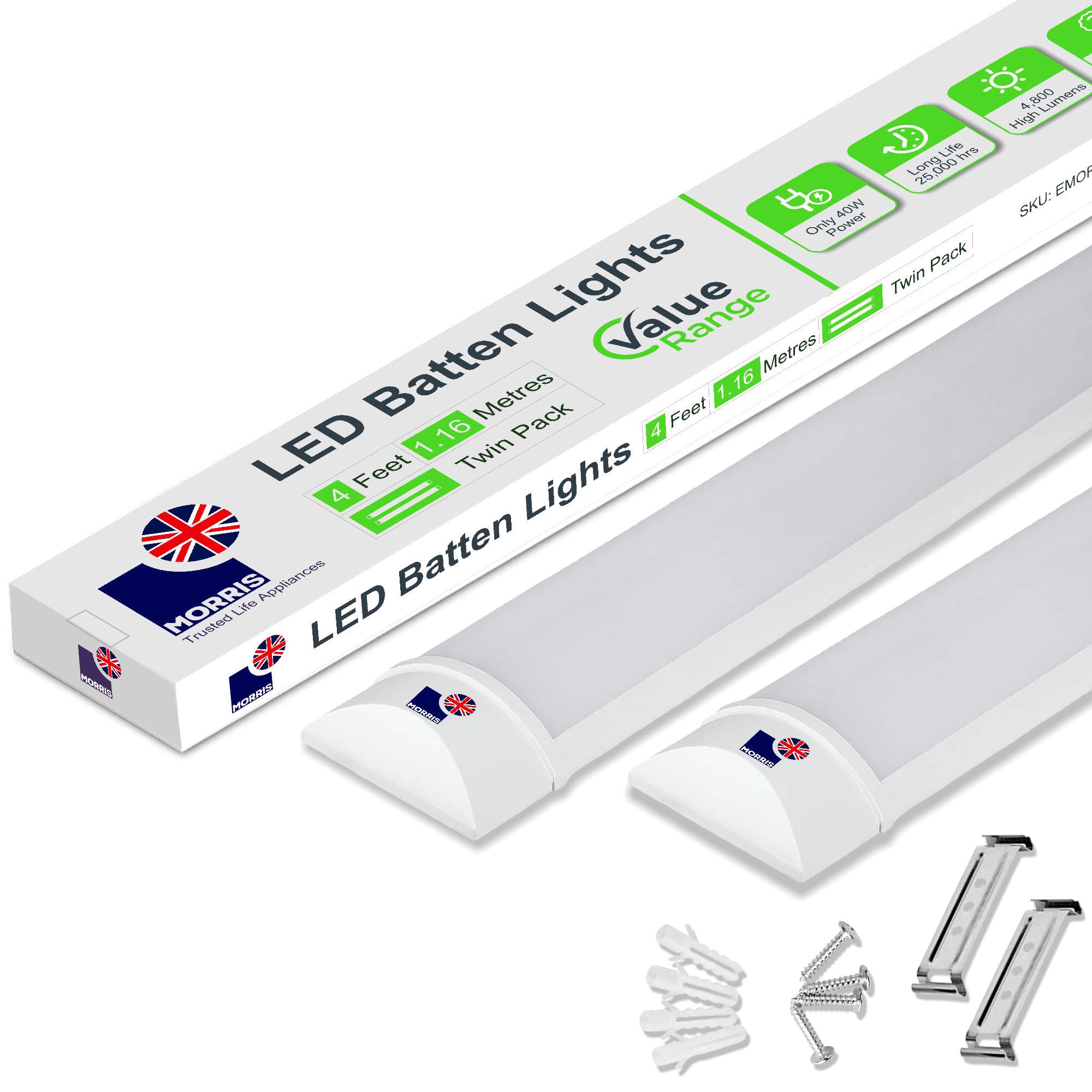 4ft Twin Morris LED Batten