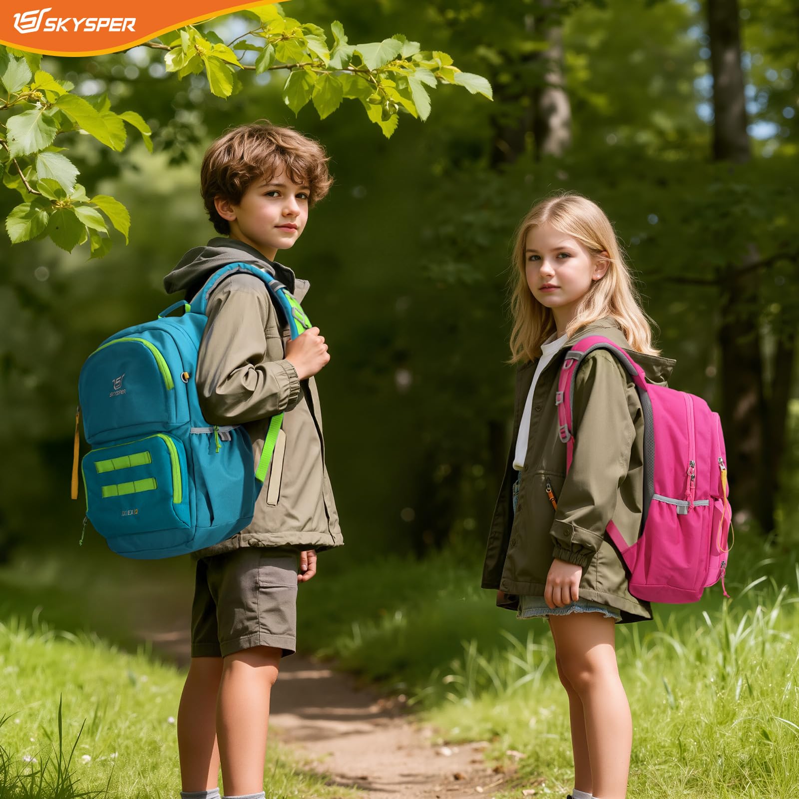 SKYSPER Mochilas Infantiles 12L Cómoda para Niños y Niñas de 6-10 Años Mochila Escolar y Mochila para Jardín de Infantes y Actividades al Aire Libre como Senderismo