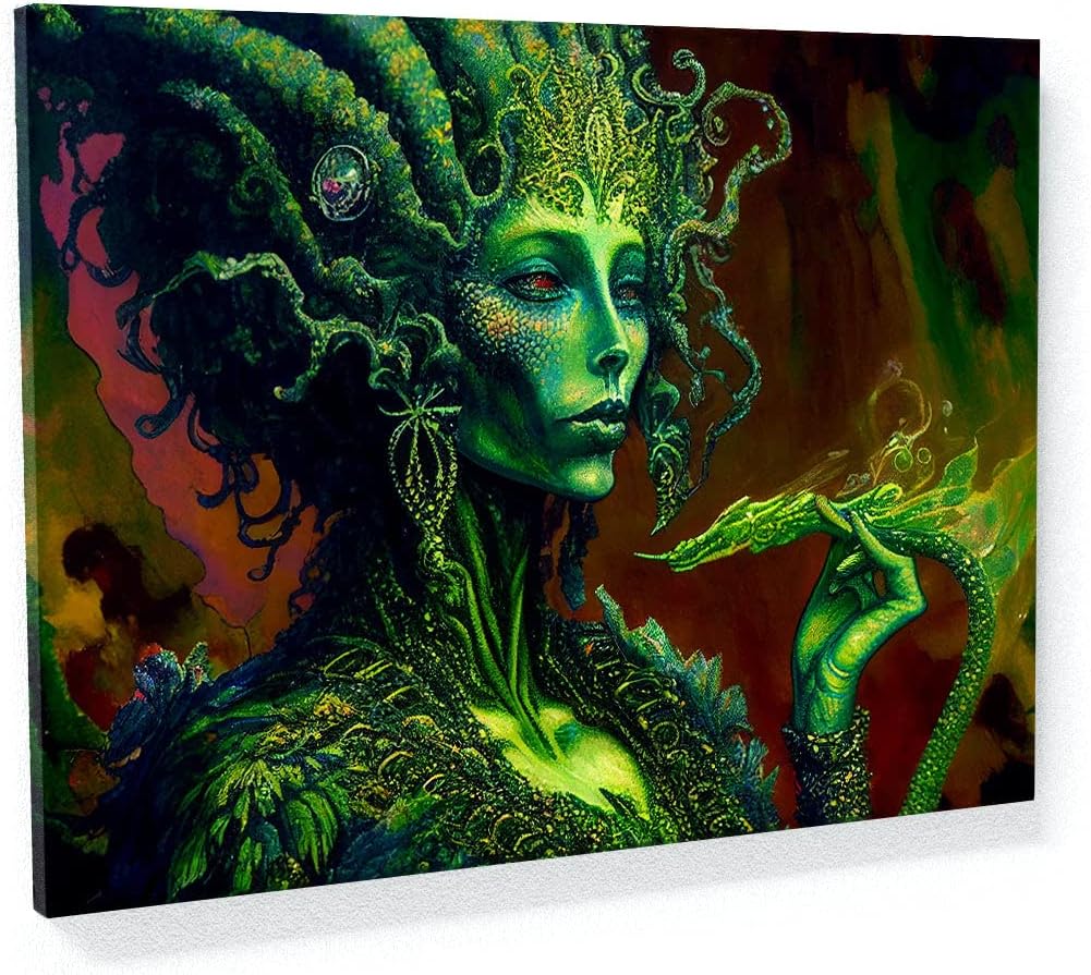 Amazon.com: Sense Canvas Trippy Psychedelic Alien Weed 107 Canvas Art ...