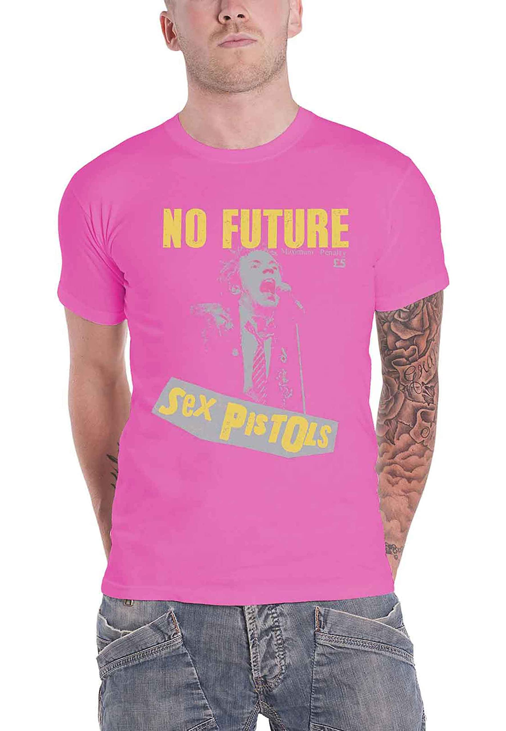 Sex Pistols The T Shirt No Future Band Logo Official Mens Pink M