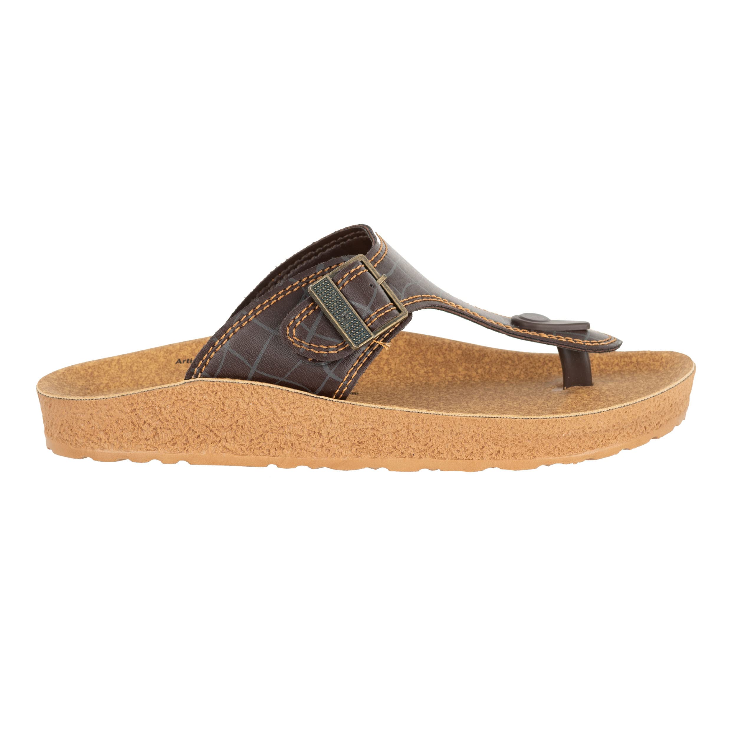 AEROWALK Stylish T-Shape Fashion Sandal/Slipper for Men | Comfortable | Lightweight | Anti Skid | Casual Office Footwear (KC12_DK. BROWN_41) 1