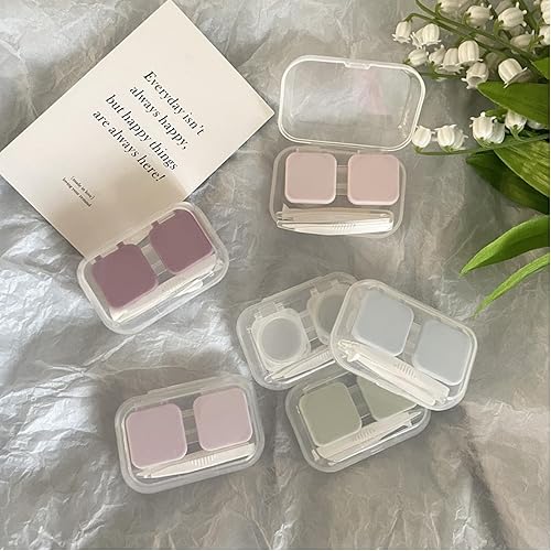 Miniatura 5 de Paquete de 5 fundas portátiles para lentes de contacto, soporte transparente de tamaño de viaje, estuche para lentes de contacto, kit de
