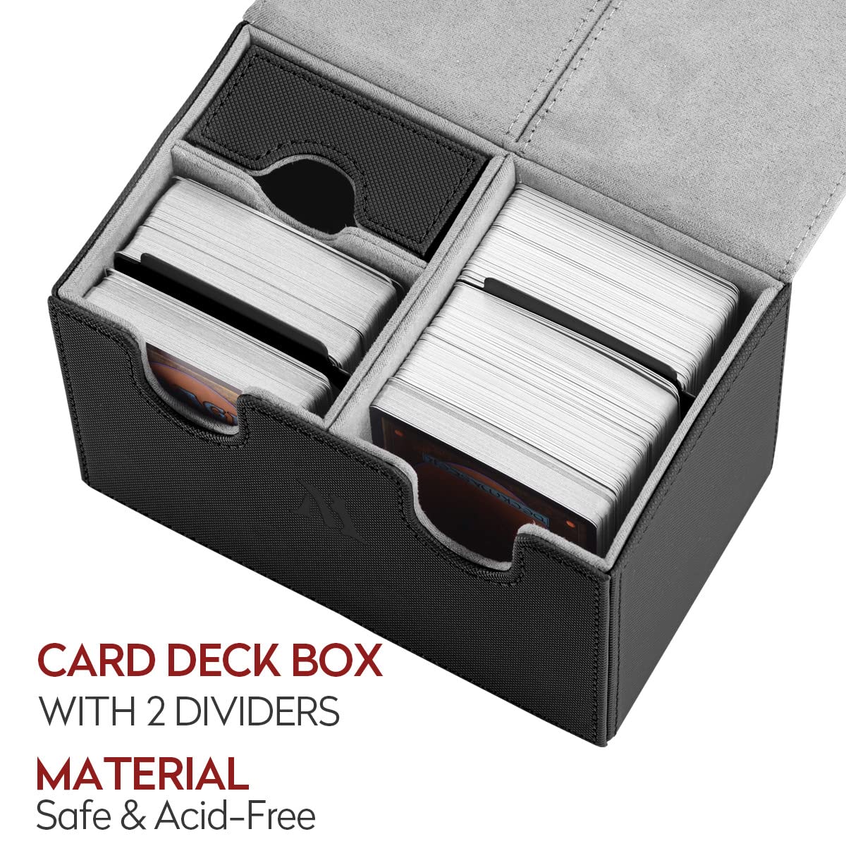 Pulchra Estuche para TCG, Magnetic Flip Box con 2 Divider, Tamaño Grande para 100 Cartas, Deck Box - Dado Diseño (Negro Pulchra Estuche para TCG, Magnetic Flip Box con 2 Divider, Tamaño Grande para 100 Cartas, Deck Box - Dado Diseño (Negro