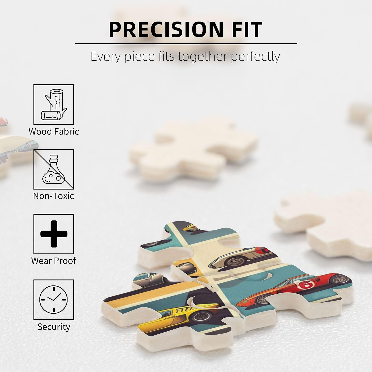 Vintage Sports car Puzzles for Adults 1000 Pieces,Funny Artwork for Adults,Stress Relieving Pleasure,Classic Sports car Wooden Puzzle,Great for Relaxation and Display for Puzzle Enthusiasts