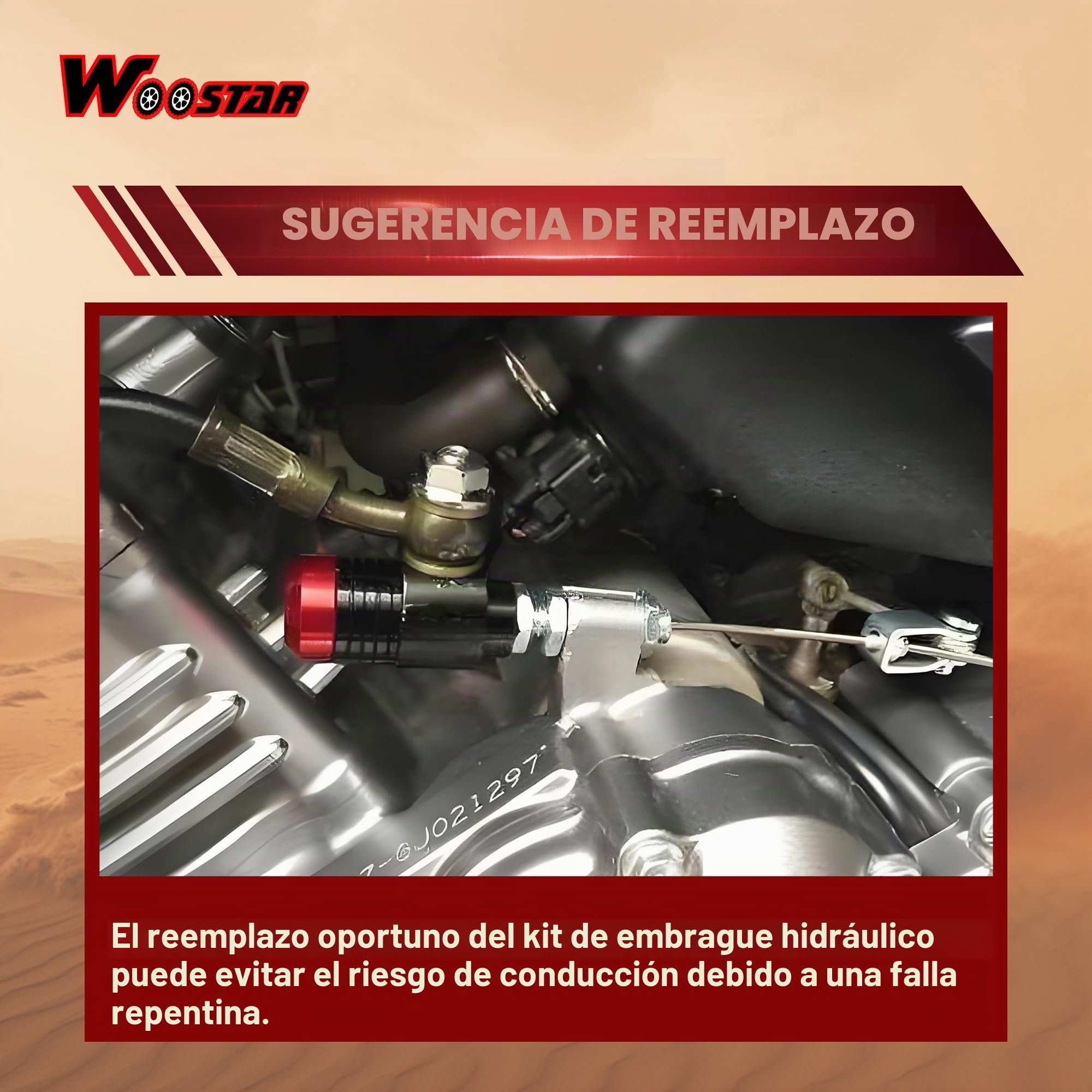 WOOSTAR Palanca de Embrague Cilindro Maestro Hidráulico con Tubo Combustible Reemplazo para Suzuki 125cc 150cc 180cc 200cc 250cc Vertical Motor Motocicleta Pocket Bike Pit Dirt Bike ATV Quad Rojo