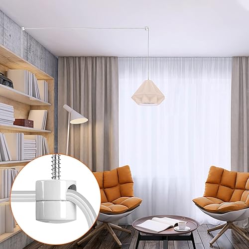 Miniatura 6 de Sangle Sopffy - Paquete de 6 ganchos de plástico para colgar en el techo, iluminación colgante y candelabros, color blanco