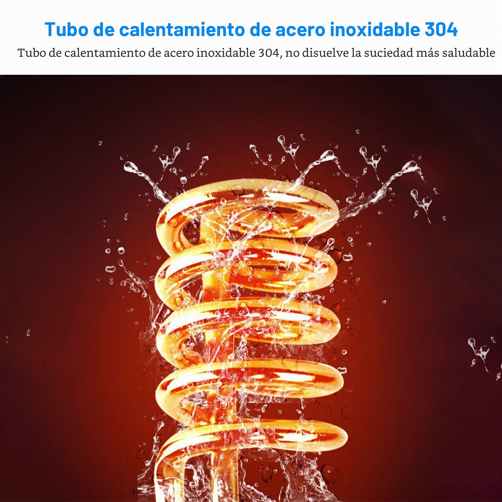 Grifo eléctrico giratorio de 360° - Grifo de calentamiento rápido - 3000 W - Con indicador de temperatura LED - Para baño - Cocina pequeña (Tipo A)