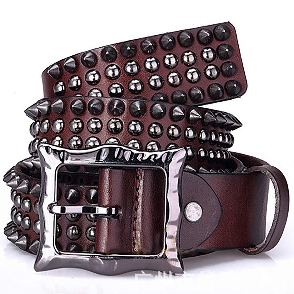 Punk Goth Gürtel Damen Gürtel Hohe Qualität Leder Punk Stil Stilvolle Persönlichkeit Einstellbare Größe für Jeans, Hosen