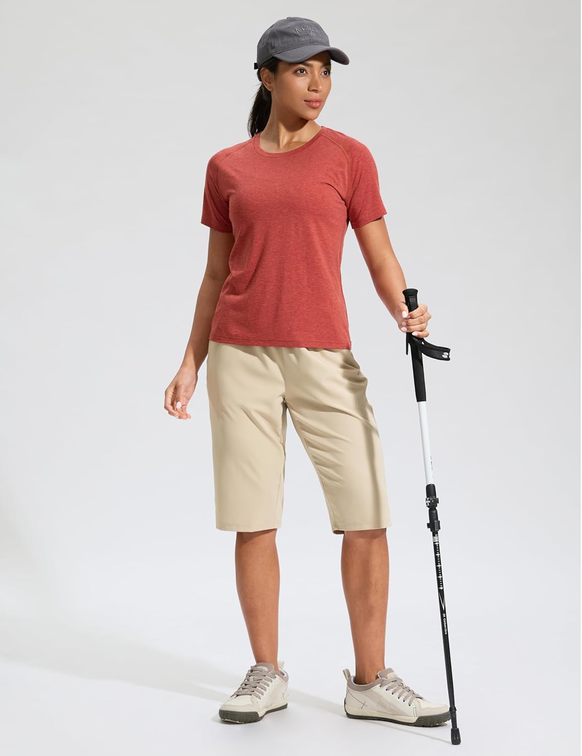 G Gradual Women's 13" Long Hiking Shorts with Zipper Pocket Lightweight Quick Dry Knee Length Bermuda Shorts for Women - Image 7