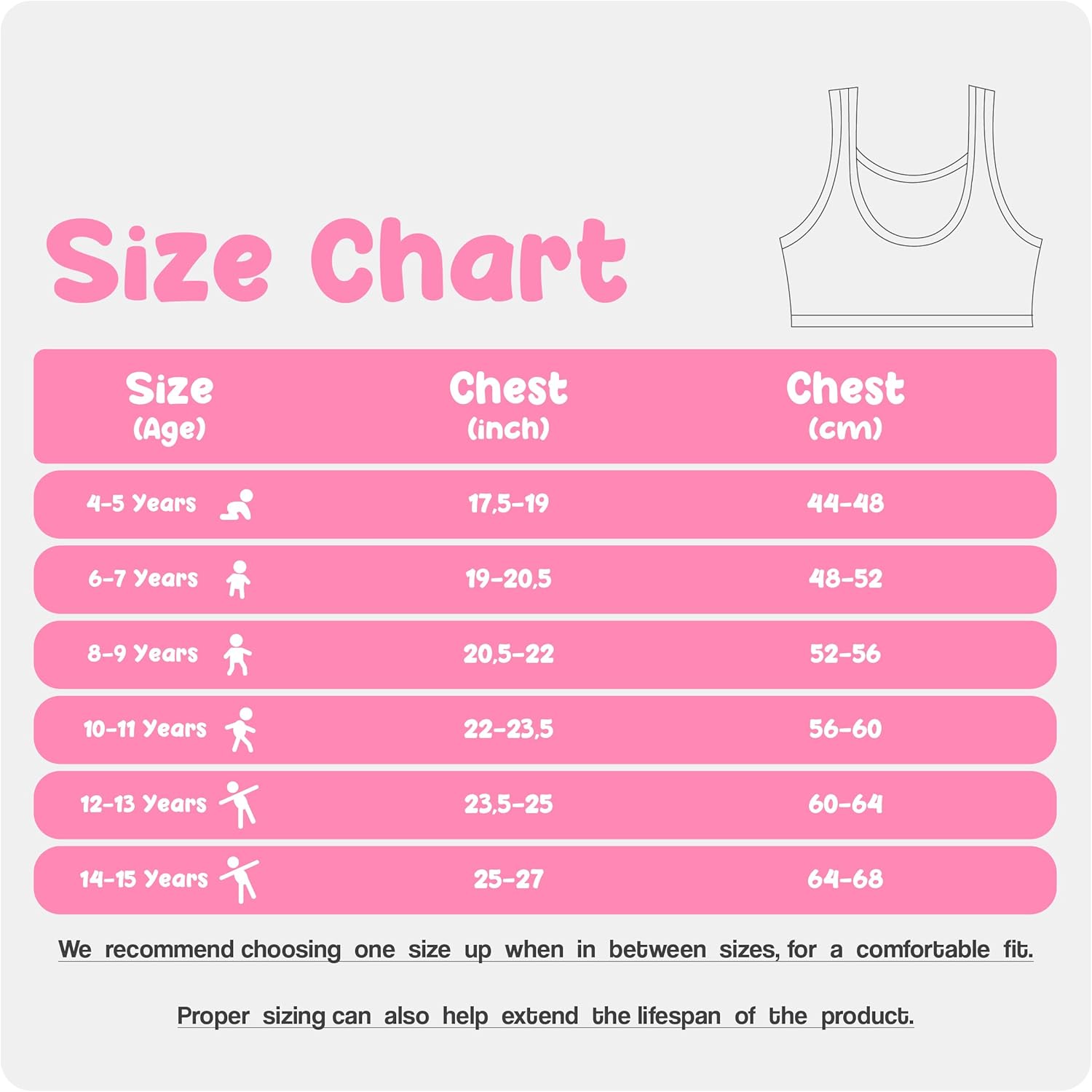 Donella Girls Training Bras - Soft Cotton Kids Sports Bra, 5 Pack Crop Tops - Image 4
