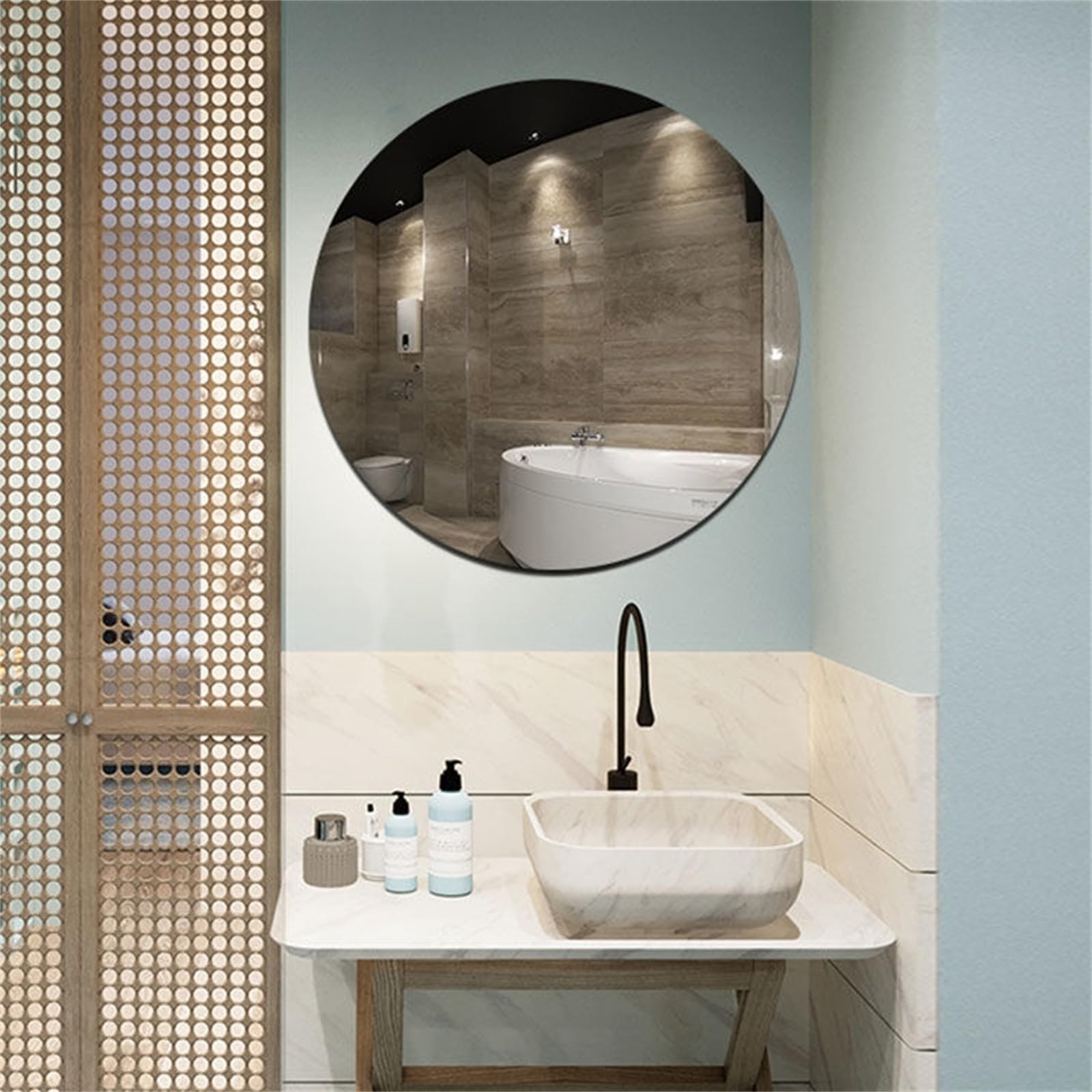 Craft specchio acrilico rotondo 40 cm leggero riflettente senza cornice disco per elegante decorazione della casa fai da te e pareti decorative a specchio uniche