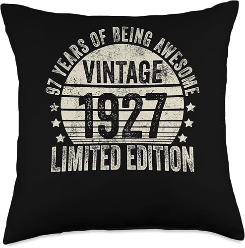 Miniatura 4 de Retro 97th Birthday Gifts Men Women Throw Pillow, 16x16, Multicolor