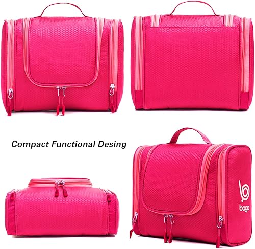 Miniatura 9 de Bolso para colgar para artículos de tocador, maquillaje y cosméticos, de viaje, para hombre y mujer, Rosado), ShowerBag-Pink