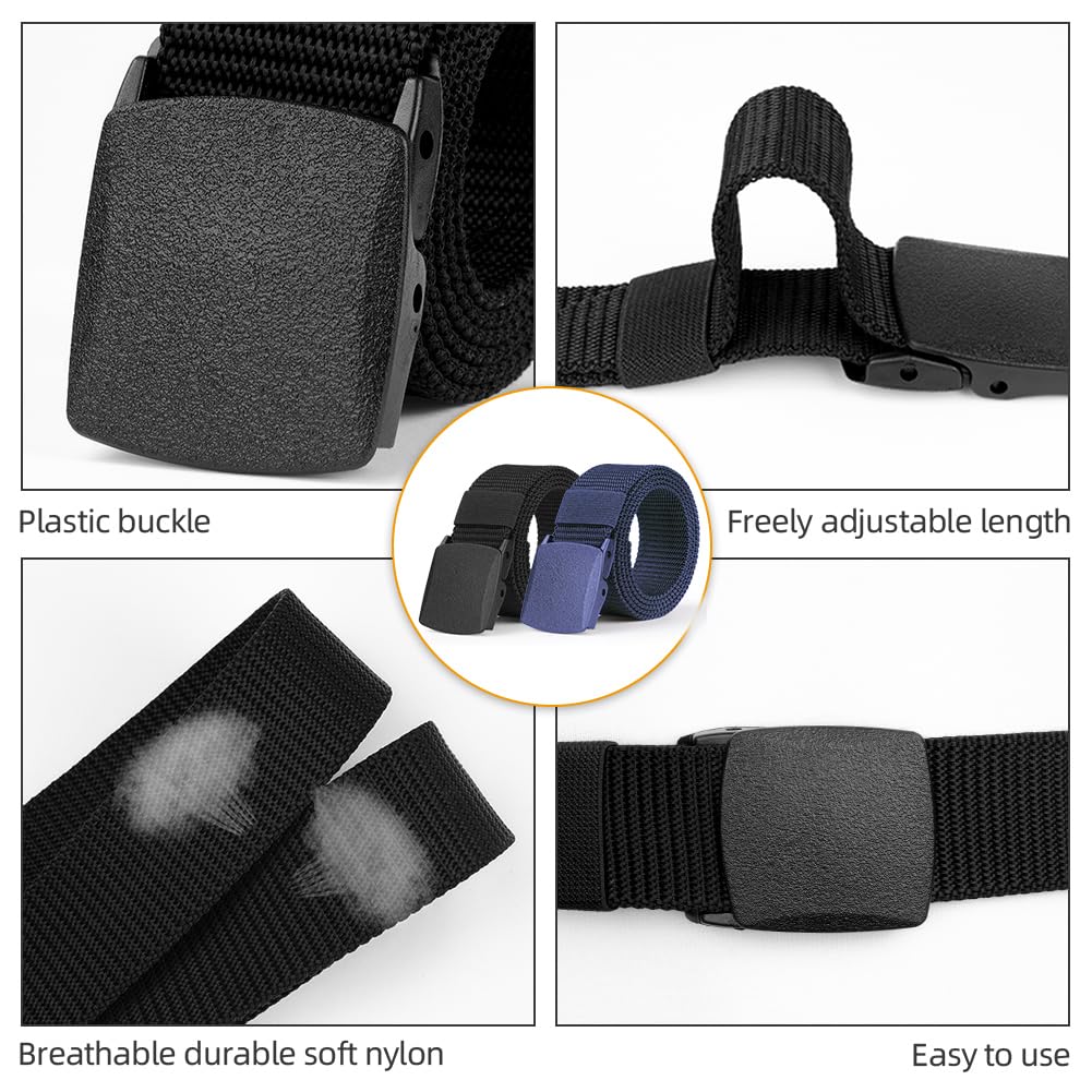 Aomig Cintura Tattica in Tela, 2Pcs Regolabile in Nylon Con Plastica Fibbia, Non Poroso, Militare, Outdoor da Uomo