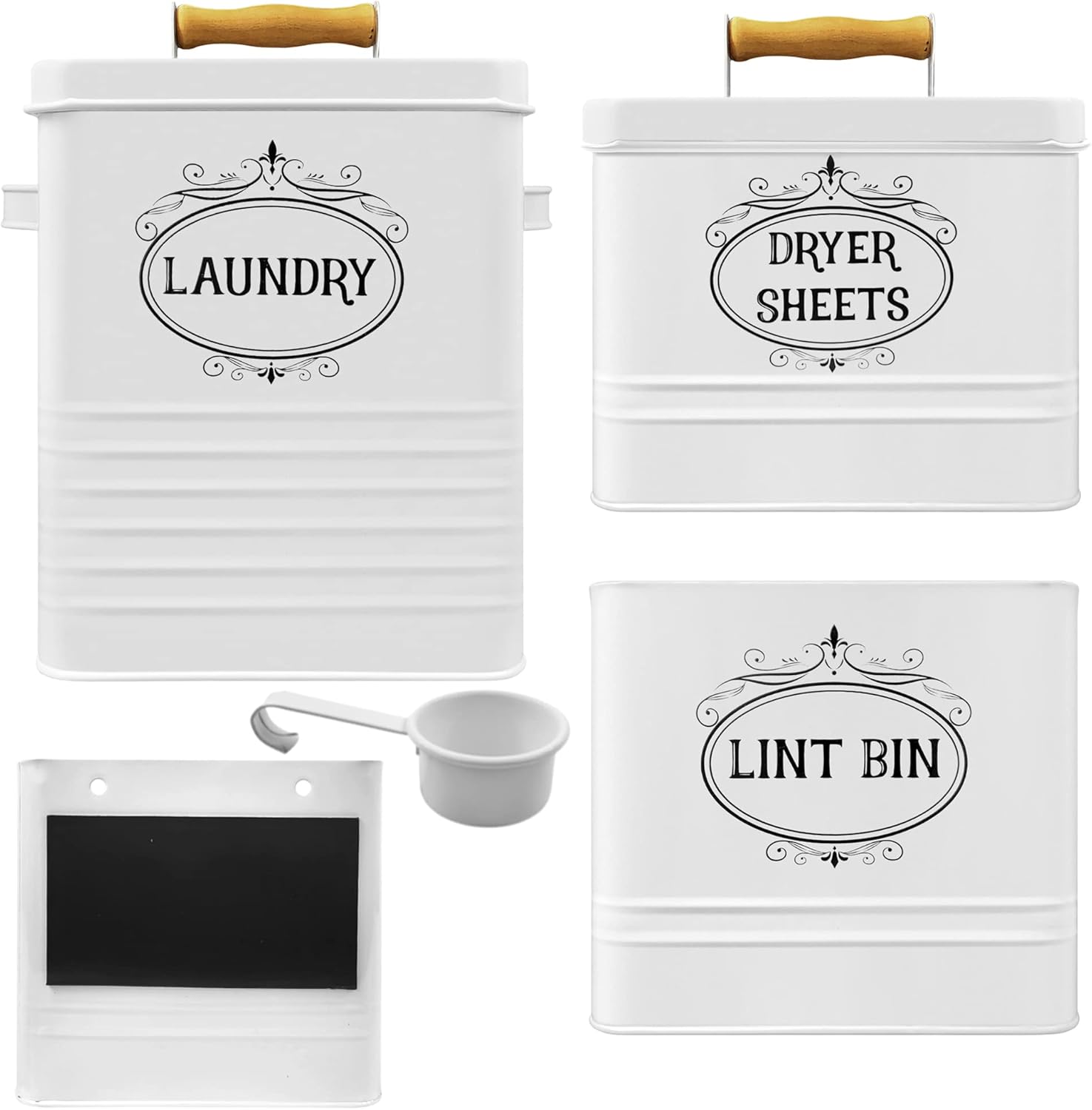 L.J. Manor Lint Bin for Laundry Room Dryer Sheet Holder and Laundry