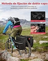 Vista 4 de KEMIMOTO - Bolsa para bicicleta alforja con cubierta anti-lluvia, bolsa de sillín de bicicleta impermeable de 34L para almacenamiento de bolsas