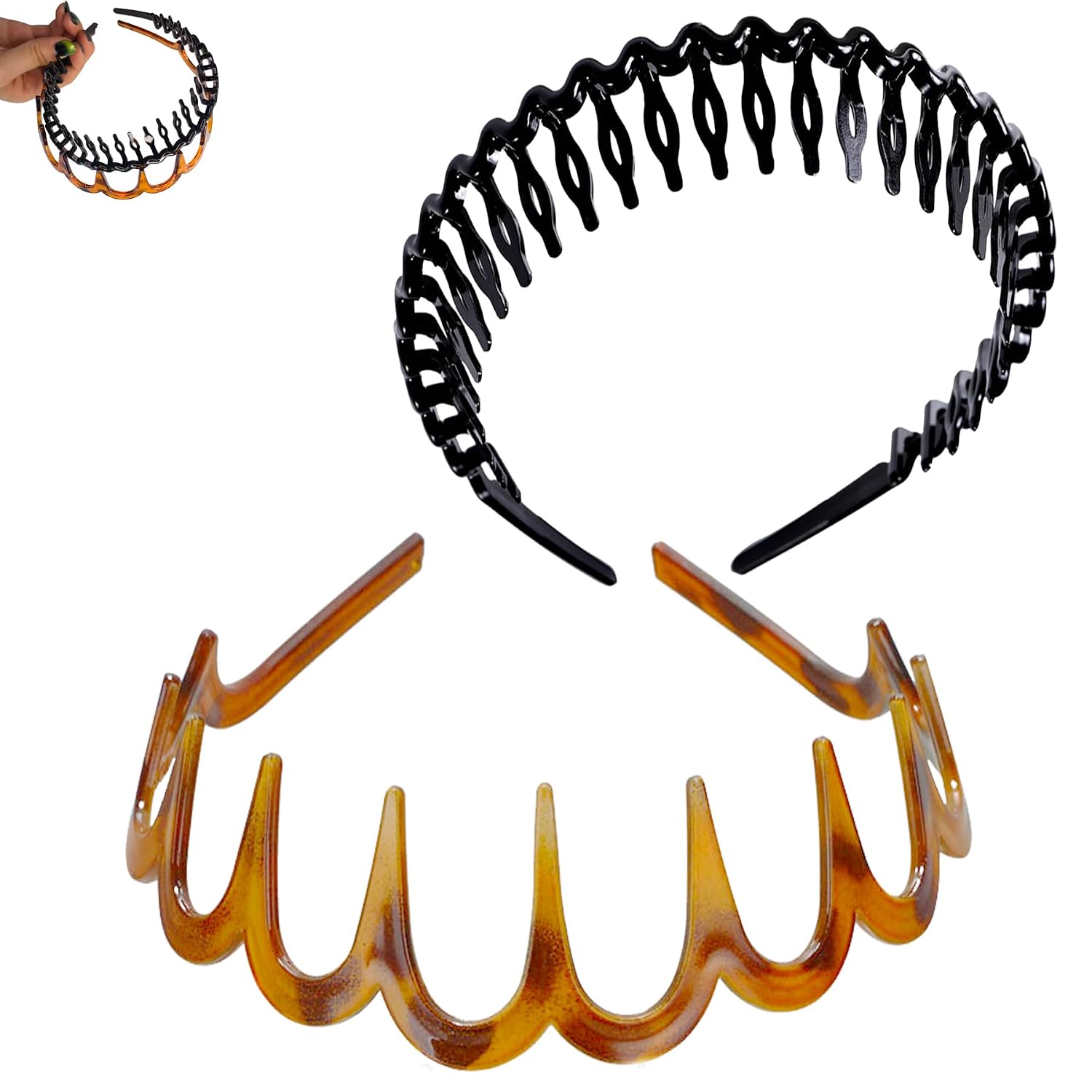 Zig Zag Headbands for Women – Non-Slip Hair Accessories