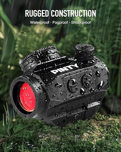 Vista 13 de PINTY Óptica refleja de visión de punto rojo con múltiples retículas, alcance táctico compacto para riel Picatinny, pistola, Airsoft