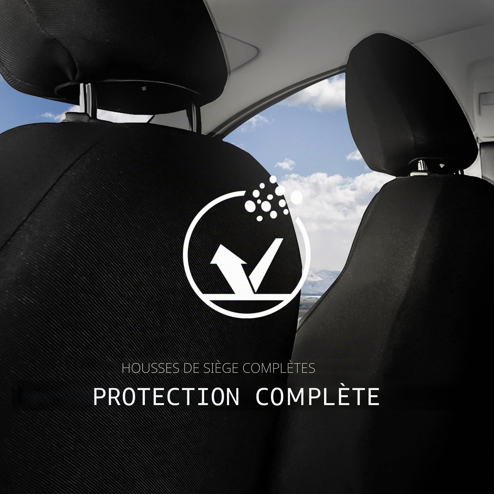 MOTOS Housse Siege Voiture Universelle pour Opel Corsa, Protection de siège de Voiture avec système de Coussins gonflables Actifs, idéale pour Les conducteurs, matériau à Trois Couches