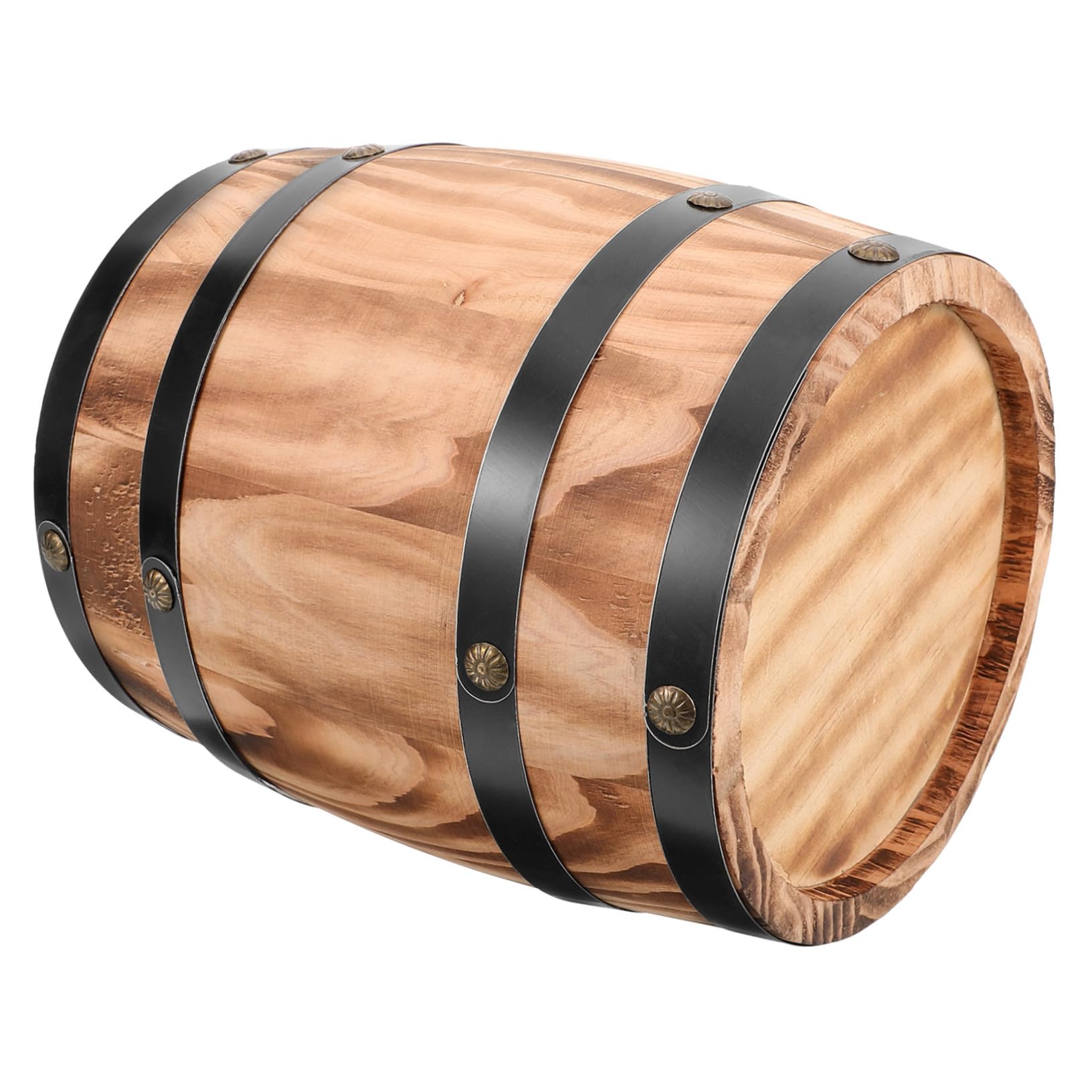 HOMOCONO Rustic Wine Barrel Decor Oak Aging Barrel Vintage Container Home Commercial Decor
