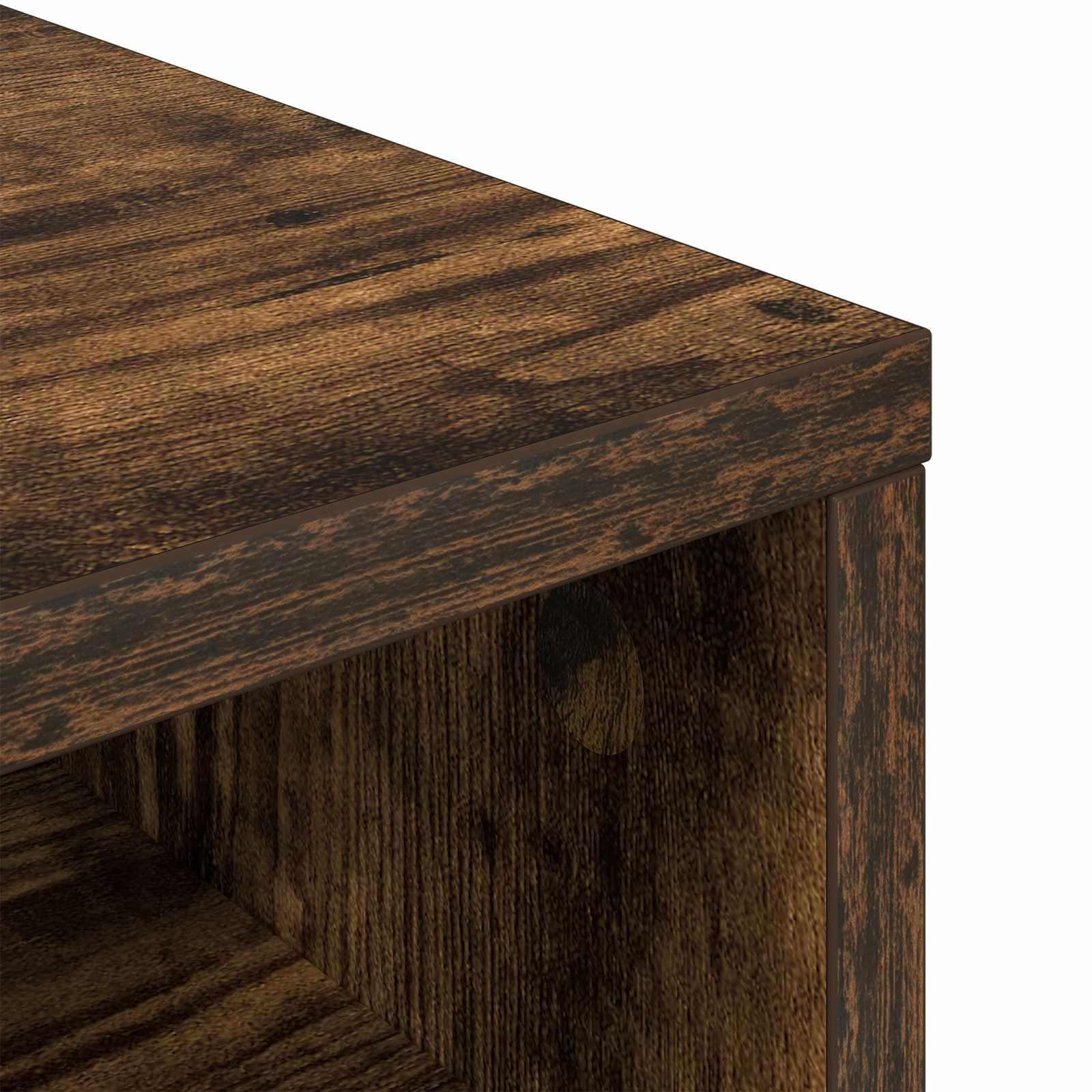 vidaXL Mueble bajo con cajón Roble Ahumado 102 x 32 x 48,5 cm
