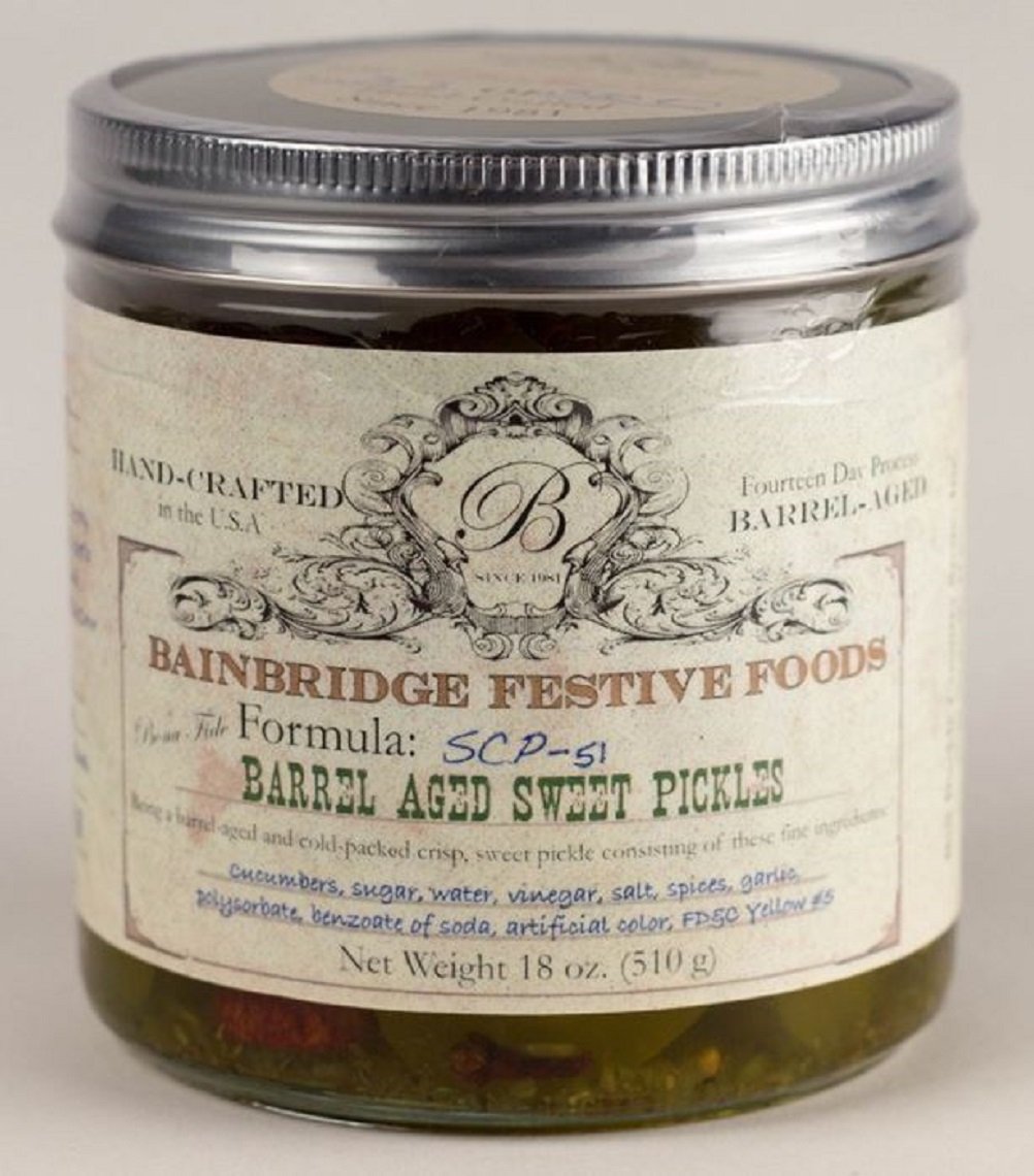Bainbridge Barrel-Aged Sweet Pickles - 18 Oz