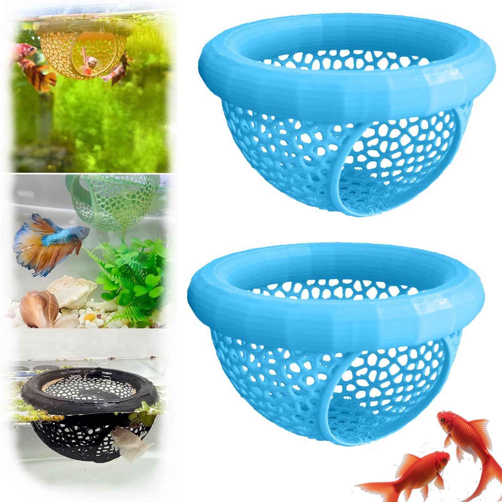 Fish Tunnel Hammock with Feeding Ring Habitat Shrimp Hideout Floating Fish Rest and Training Area 3D Printed Fish