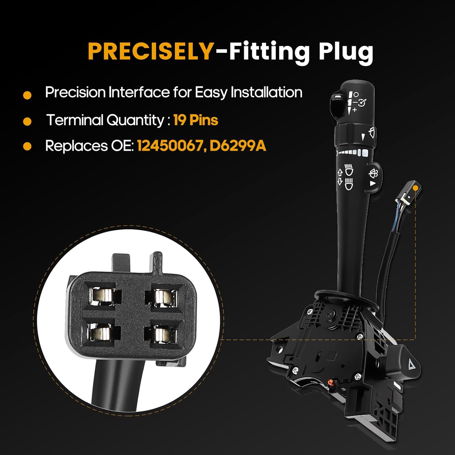 Multi-Function Combination Switch Turn Signal Wiper Washers Hazard Switch Replacement Parts fits 2004-2007 Buick Rainier 2003-2006 Cadillac Escalade 2003-2006 Chevrolet Avalanche 2003-2006 GMC Yukon