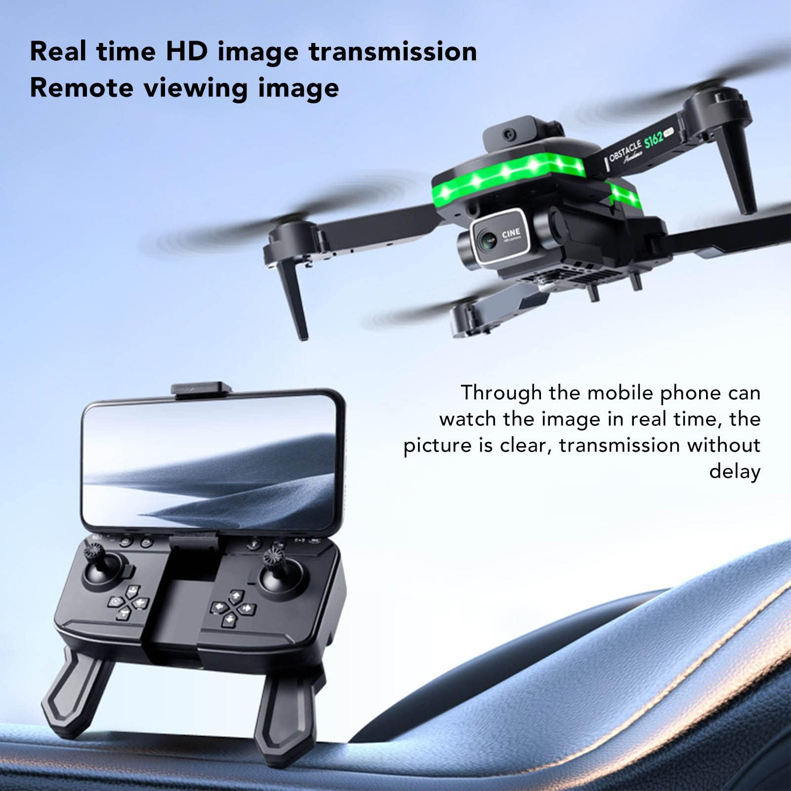 Drone, Evitamento Ostacoli WiFi S162 Drone Rc Quadcopter, Controllo Gesti 4K HD Drone con Fotocamera per Adulti Principianti Bambini