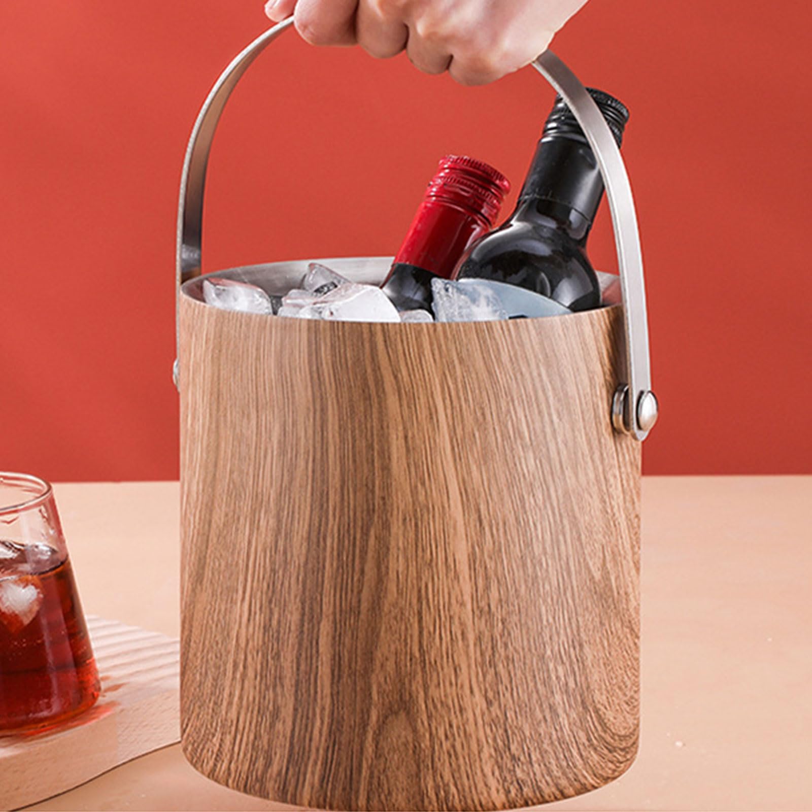 Soportes de hielo comerciales de acero inoxidable de 2 l, aislamiento al vacío de doble pared, construcción a prueba de óxido, para restaurantes, eventos, cubos de hielo