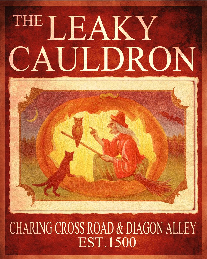 Leaky Cauldron Diagon Alley sign 8x10inch VINTAGE STYLE NOSTALGIC METAL ADVERTISING WALL SIGN RETRO ART