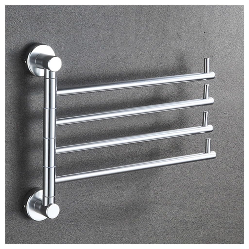 LMYSXAOZ Modern Swivel Towel Rack Bar Rails for Bathroom, Wall Mounted Folding Arm Swing Out Hand Hanger Holder Space Saving Laundry 4Bars