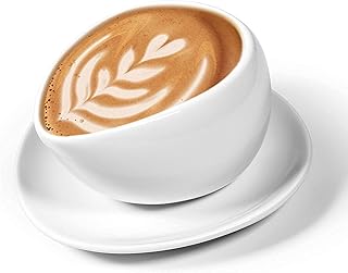 Hand Warming Coffee Mug Set, Large 10 oz Ceramic Hug Cup, One Cup & One Saucer in Gift Box, Sip Warm Cappuccino, Latte, Ho...