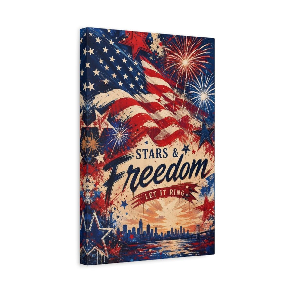 Impression sur toile USA vintage de qualité supérieure avec châssis épais de 3 cm - 8