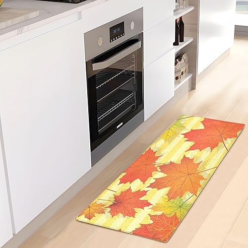 Miniatura 2 de Fluffy Floor Carpet 39x20in- Yellow Maple Leaves in AutumnFront Door Mat Indoor Machine Washable Carpet,Aesthetic Rug